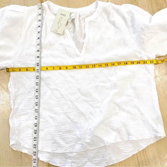 Joie 100% cotton gauze slightly oversized top with pleated shoulders - Picture 4 of 5